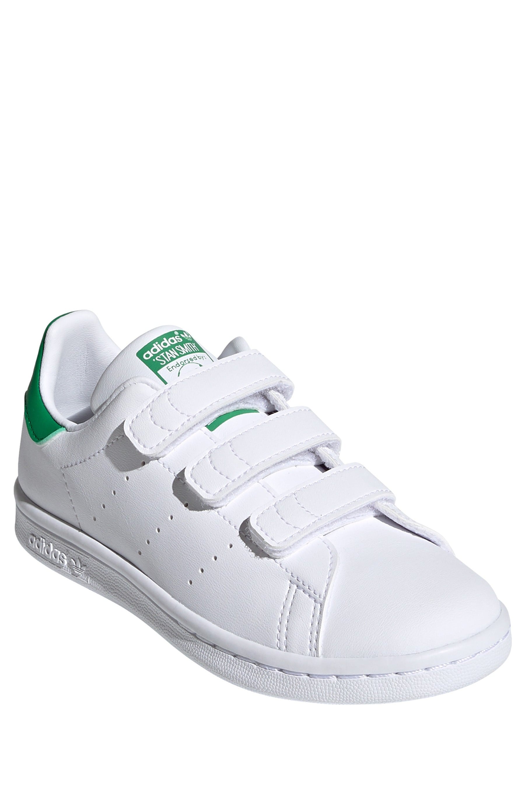 Buy adidas Originals White Green Stan Smith Kids Trainers from Next Luxembourg