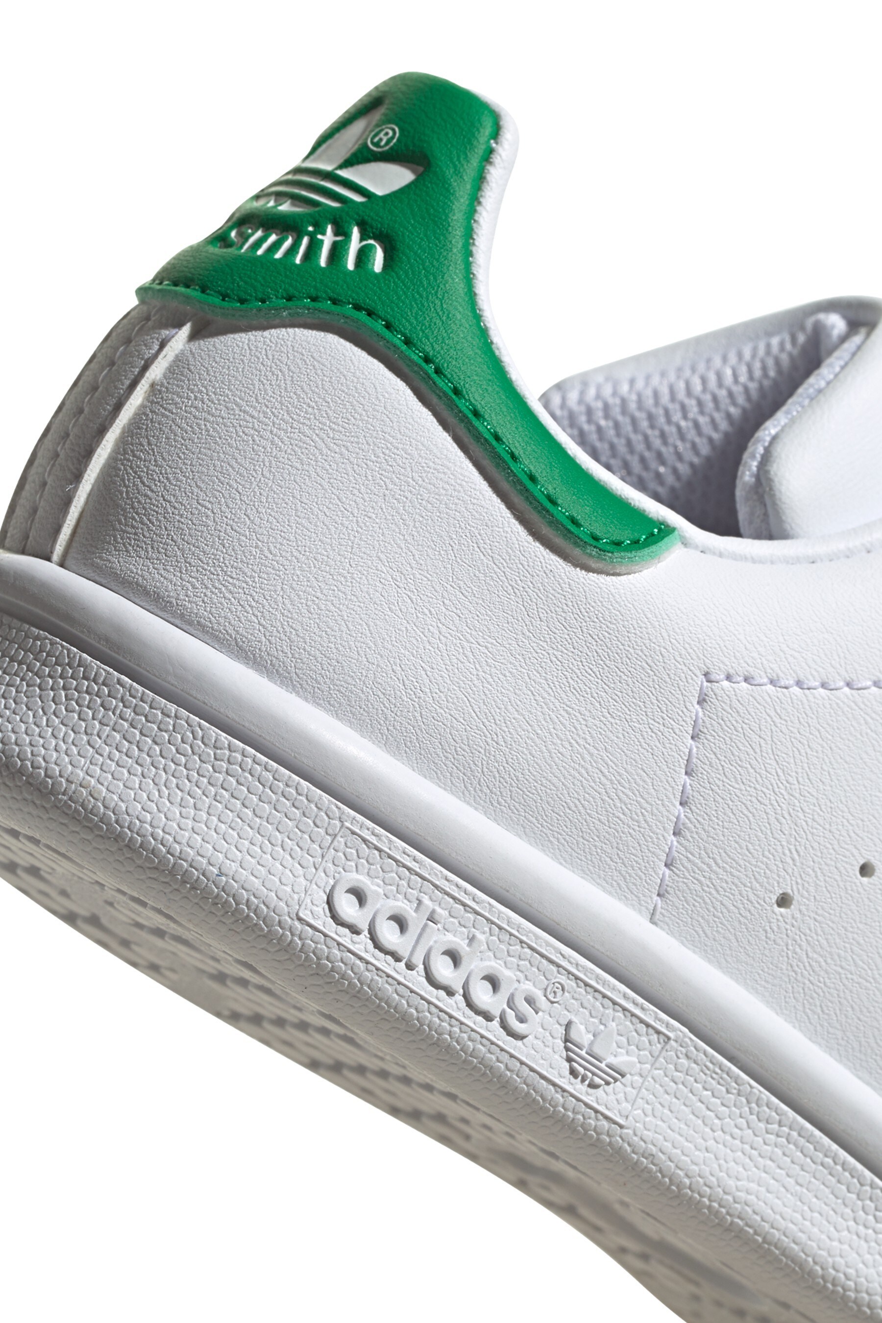 Buy adidas Originals White Green Stan Smith Kids Trainers from Next Luxembourg