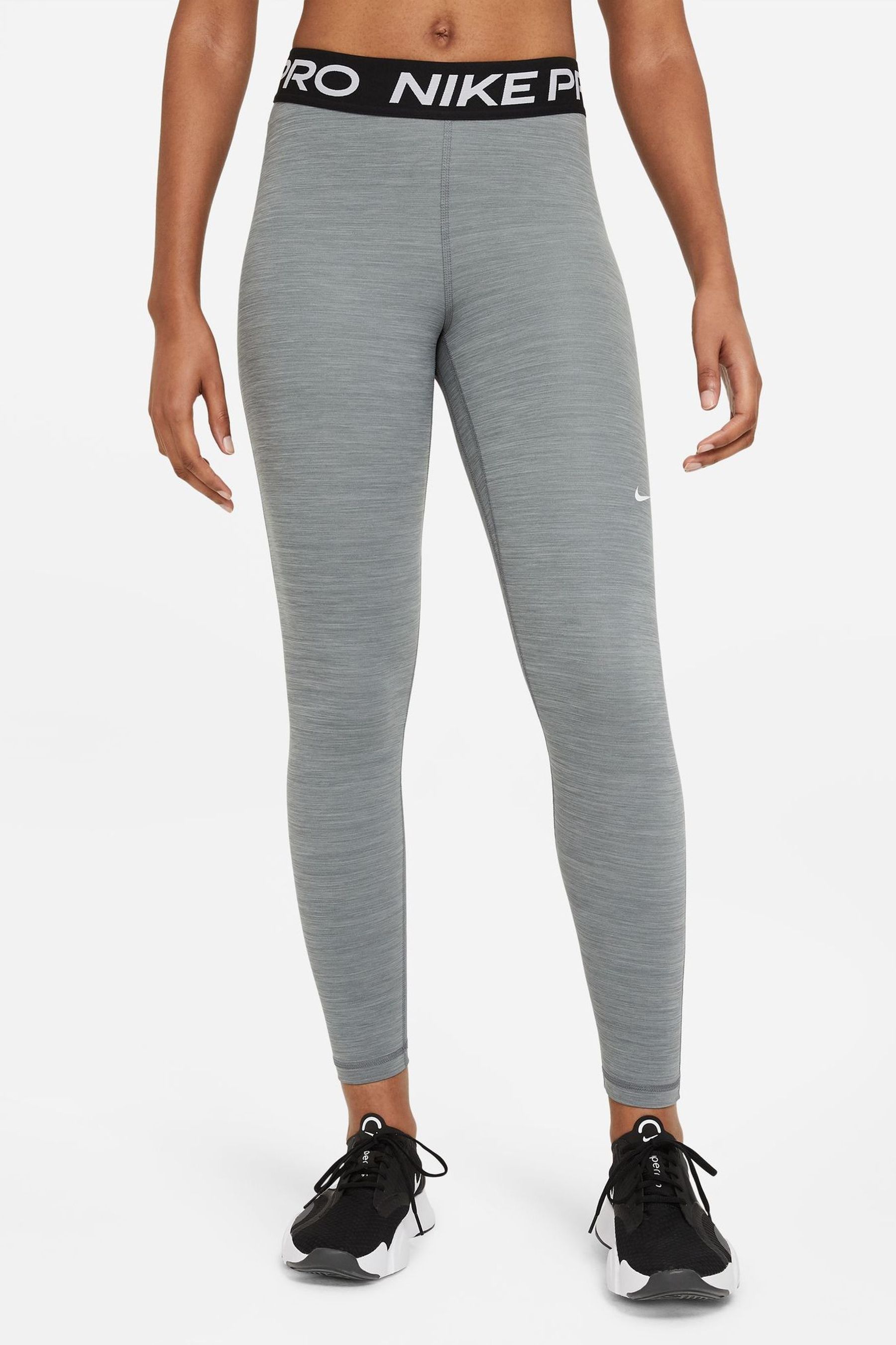 Buy Nike Grey Pro Mid Rise Mesh Panelled Leggings from Next Luxembourg