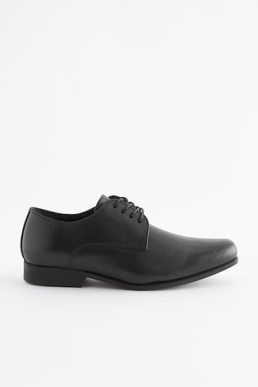 Black Standard Fit (F) School Leather Lace Up Shoes