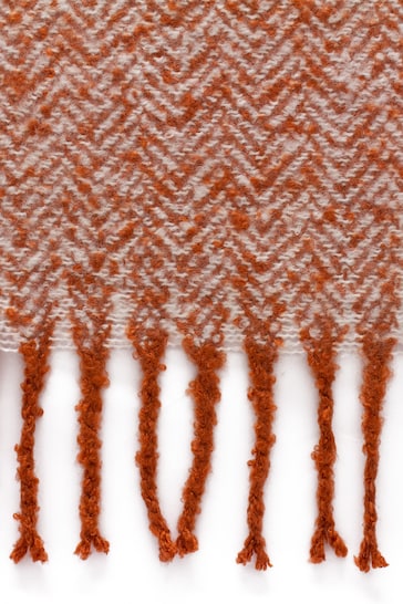furn. Orange Weaver Throw