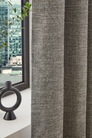 Grey Textured Fleck Eyelet Lined Curtains - Image 4 of 6