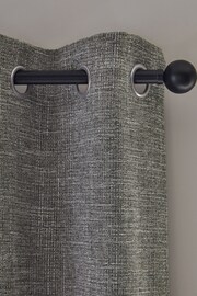 Grey Textured Fleck Eyelet Lined Curtains - Image 5 of 6