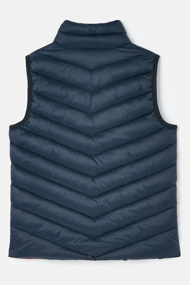 Joules Kids' Crofton Navy Blue Showerproof Quilted Gilet - Image 2 of 7