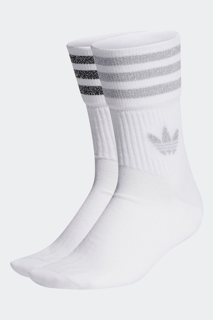 adidas Originals Mid Cut Glitter Crew 100% Cotton Socks 2 Pack - 圖片 1，共 4