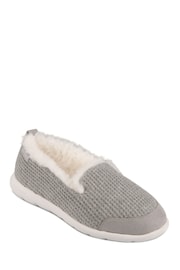 Totes Grey Isotoner Ladies Iso-Flex Waffle Full Back Slippers - Image 3 of 5