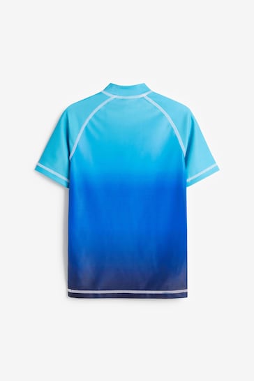 Blue Ombre Short Sleeve Sunsafe Rash Vest (3-16yrs)