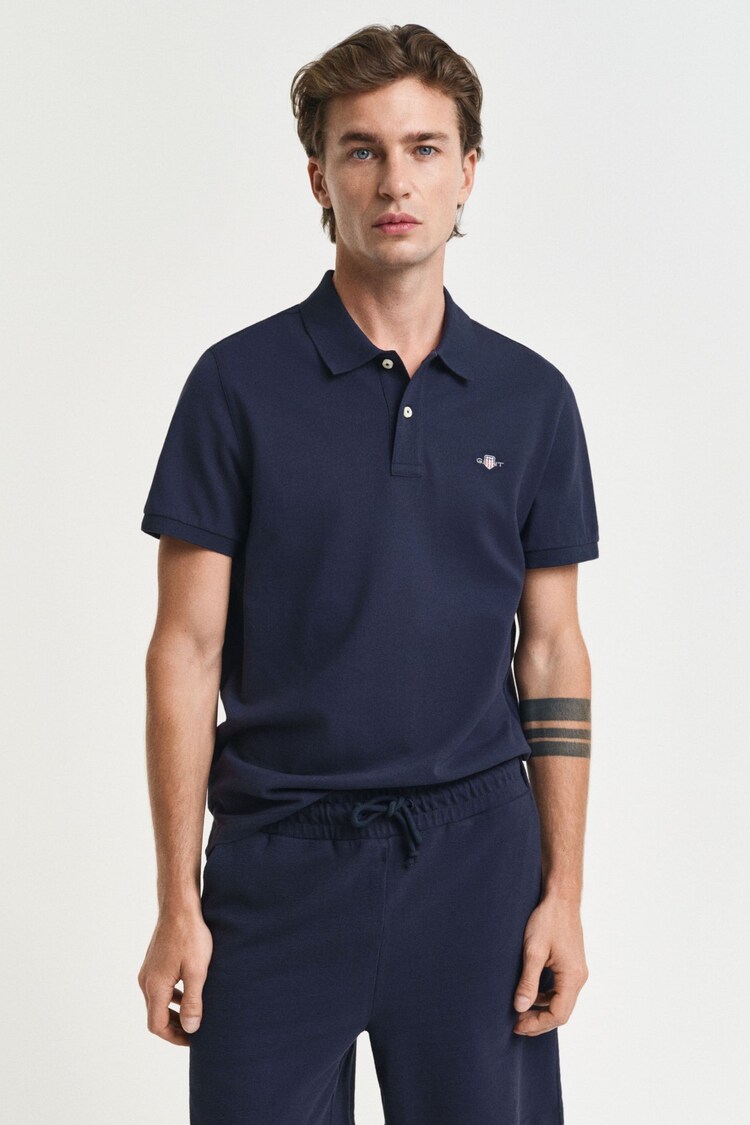 Gant Navy Blue Regular Fit Polo Tshirt