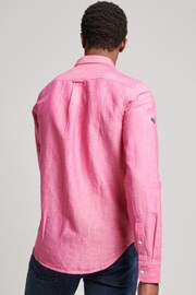 Superdry Pink Organic Cotton Studios Linen Button Down Shirt - Image 2 of 6