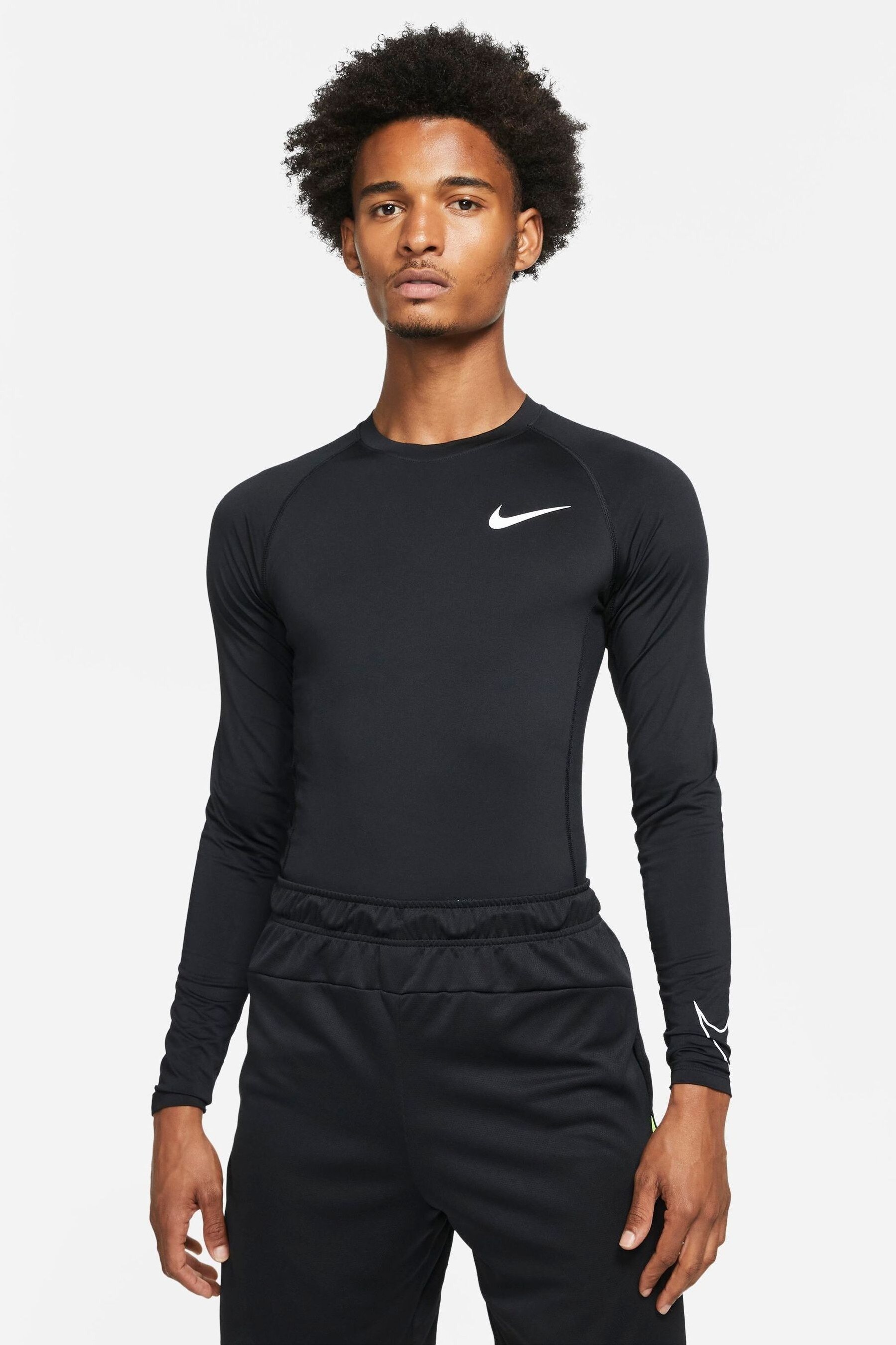 Buy Nike Pro Black Dri FIT Long Sleeve T Shirt from Next Lithuania