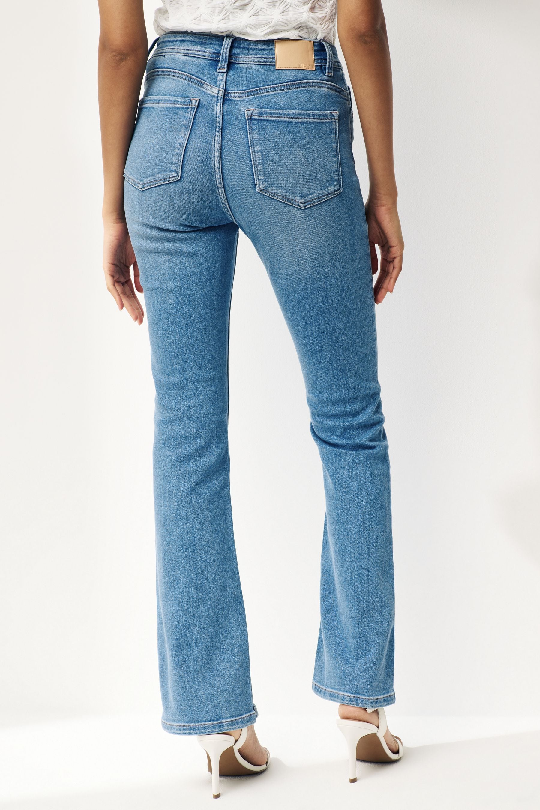 Buy Mid Blue Wash Supersoft Bootcut Jeans from the Next UK online shop