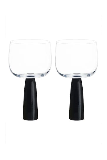 The DRH Collection Set of 2 Black Oslo Gin Glasses