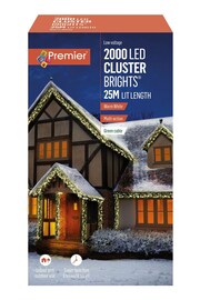 Premier Decorations Ltd White 2000 LED Cluster Christmas Line Lights with Timer 25M - Image 3 of 4