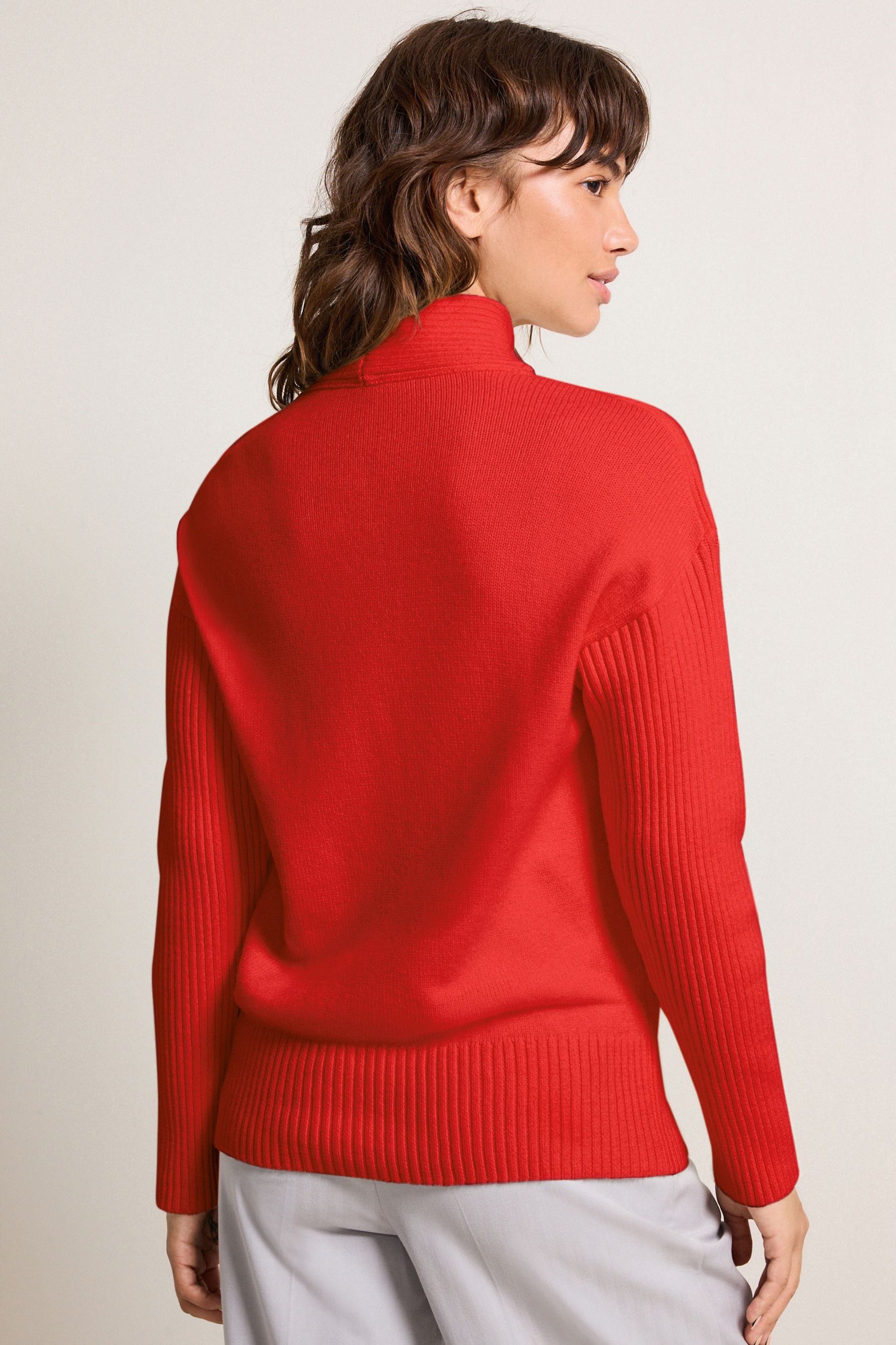 Buy Red Cross Neck Detail Jumper from Next Luxembourg