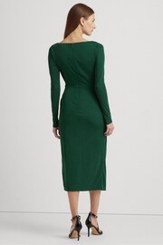 Lauren Ralph Lauren Green Jersey Long Sleeve Cocktail Dress - Image 2 of 8