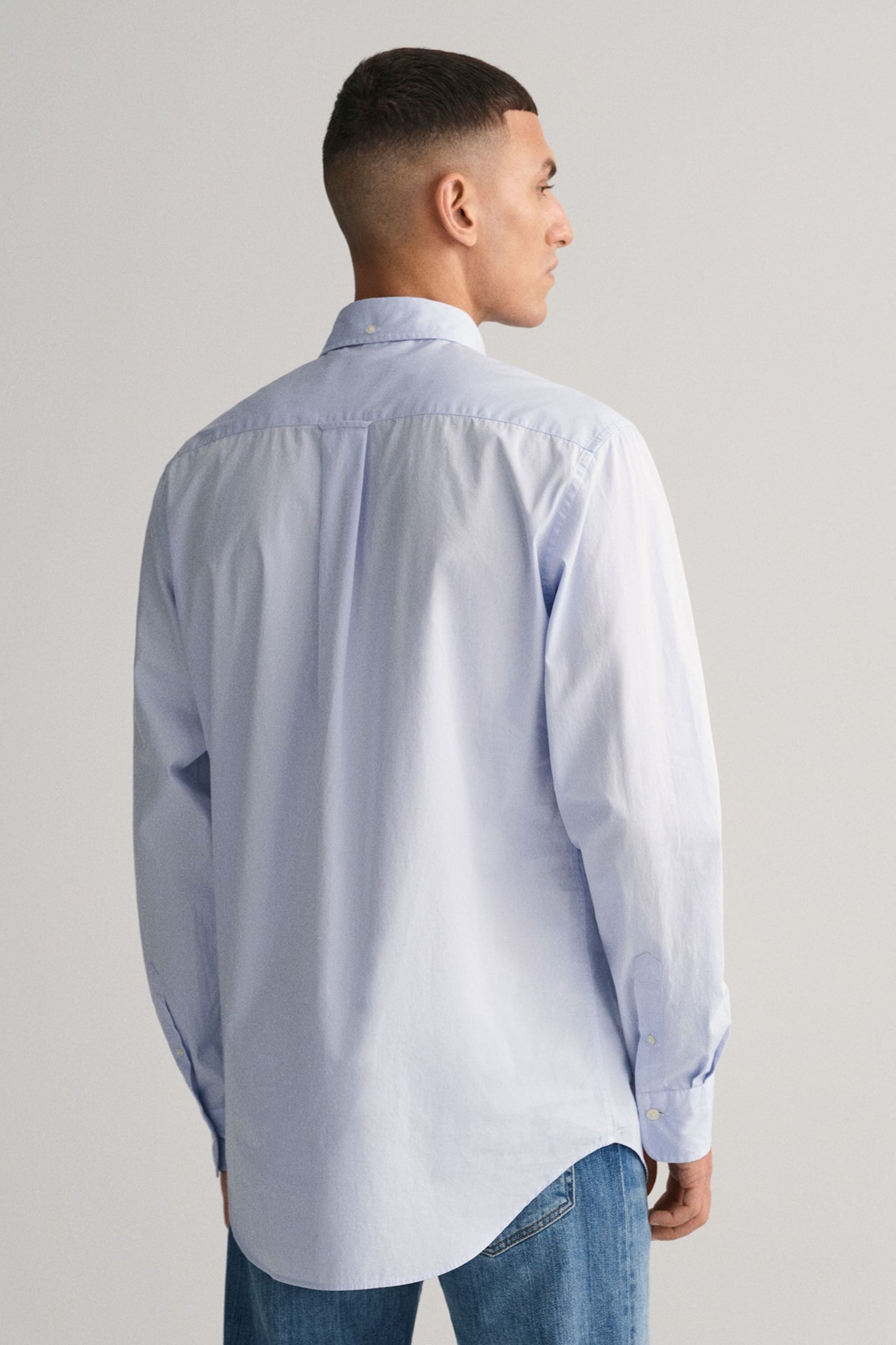 GANT Light Blue Regular Fit Poplin Shirt - Image 2 of 5