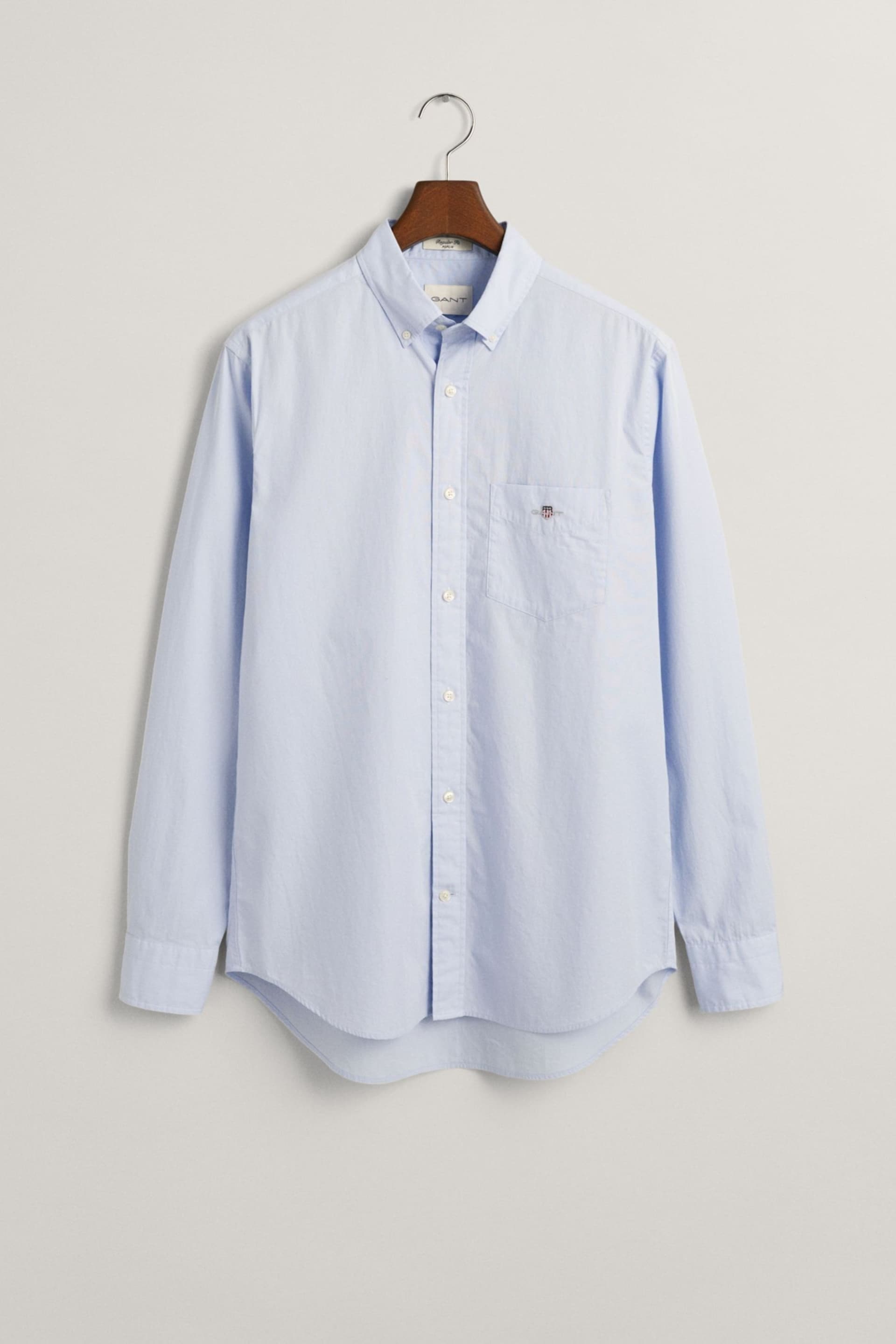 GANT Light Blue Regular Fit Poplin Shirt - Image 5 of 5