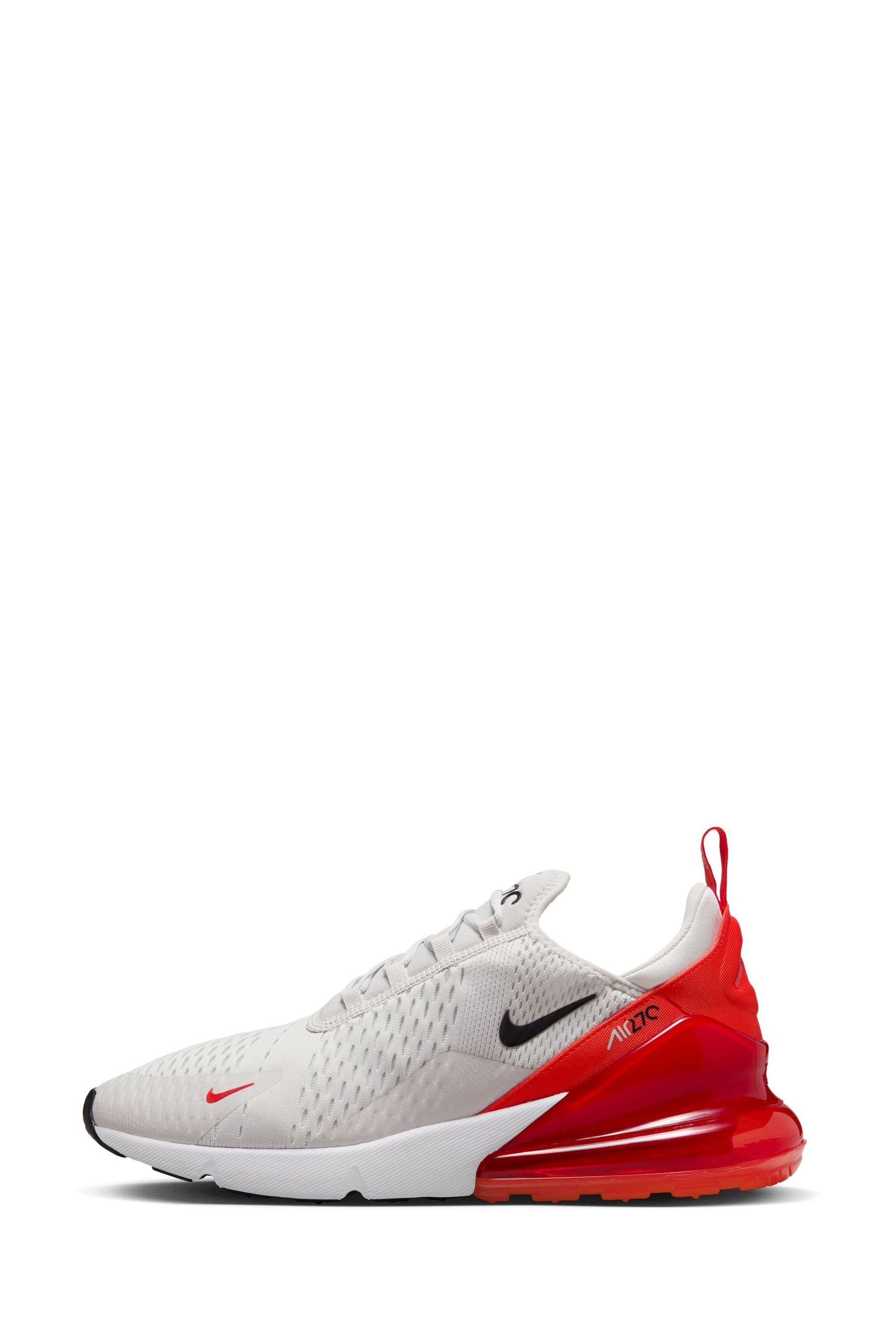 Nike White Red Air Max 270 Trainers