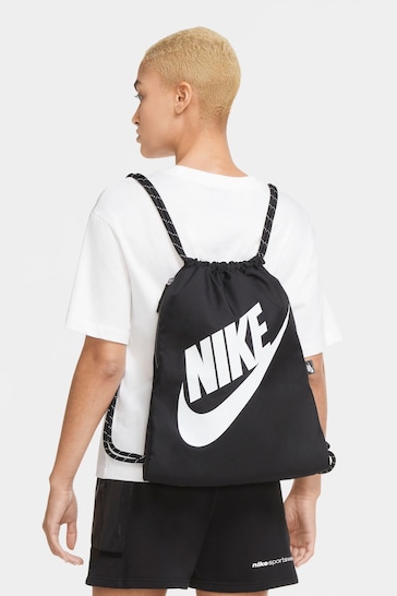 Nike Black Heritage Drawstring Bag