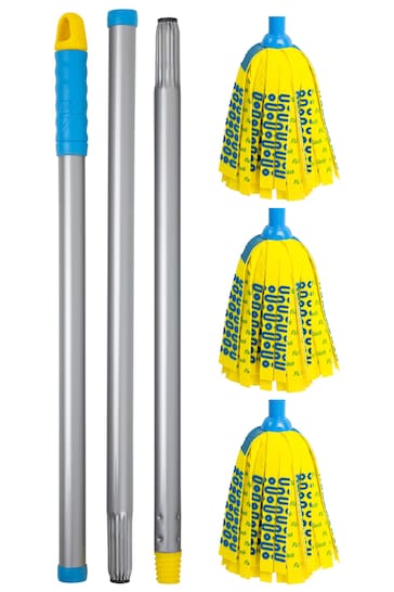 Wham Blue Flash Mighty Mop With 2 Mop Head Refills
