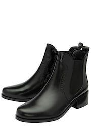 Lotus Black Leather Pull-On Ankle Boots - Image 2 of 4