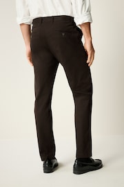 Brown Straight Fit Stretch Printed Soft Touch Chino Trousers - Image 2 of 5