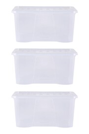 Wham Set of 3 Clear Crystal 60L Storage Boxes and Lids - Image 5 of 6