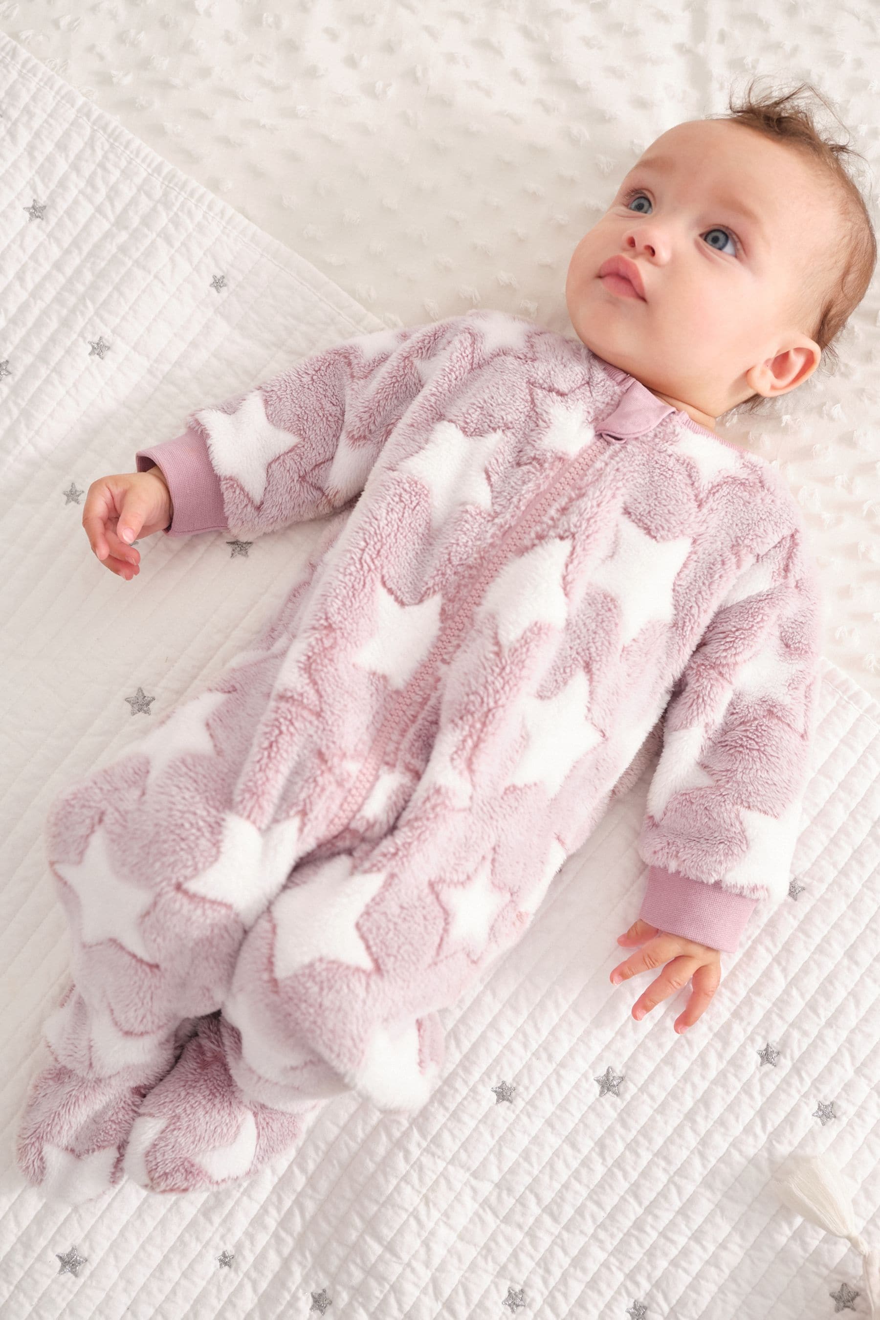 Baby girl sale fleece sleepsuit
