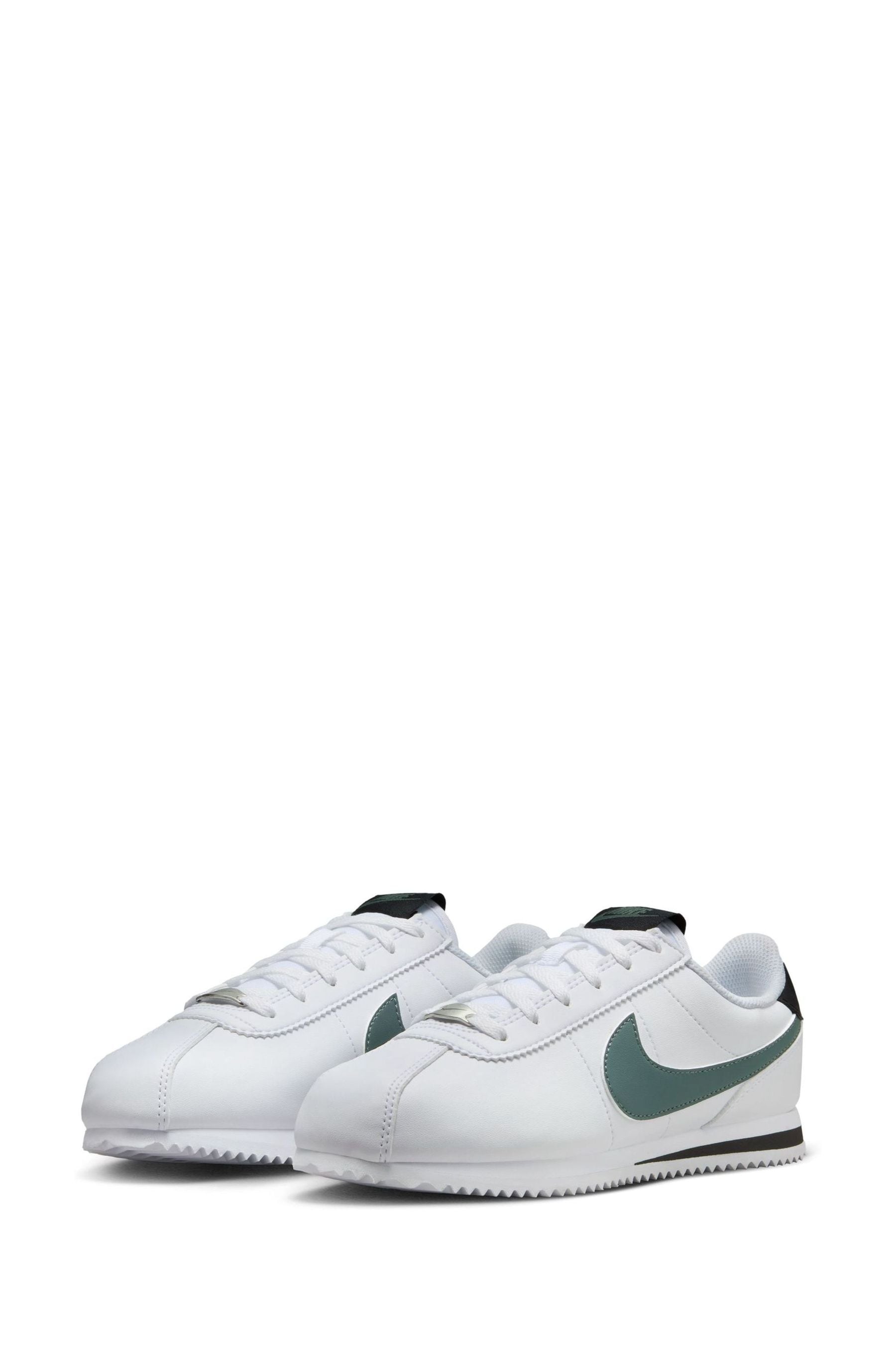 Buy Nike White Green Youth Cortez Trainers from the Next UK online shop