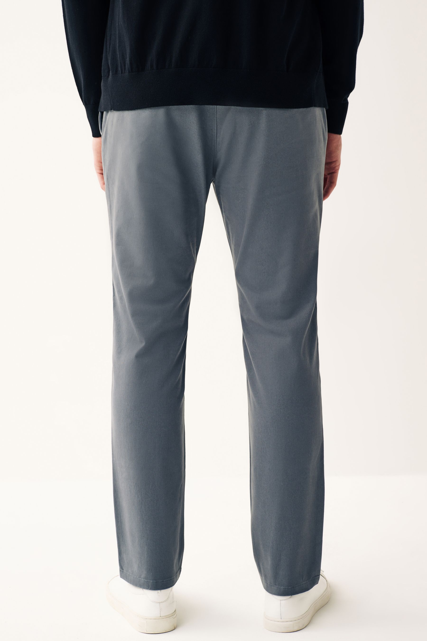 Buy Blue Grey Slim Fit Stretch Chino Trousers from the Next UK online shop