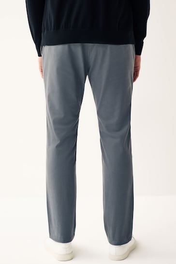 Blue Grey Slim Fit Stretch Chinos Trousers
