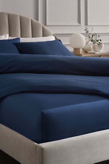 Navy 300 Thread Count Collection Luxe Deep Fitted Sheet