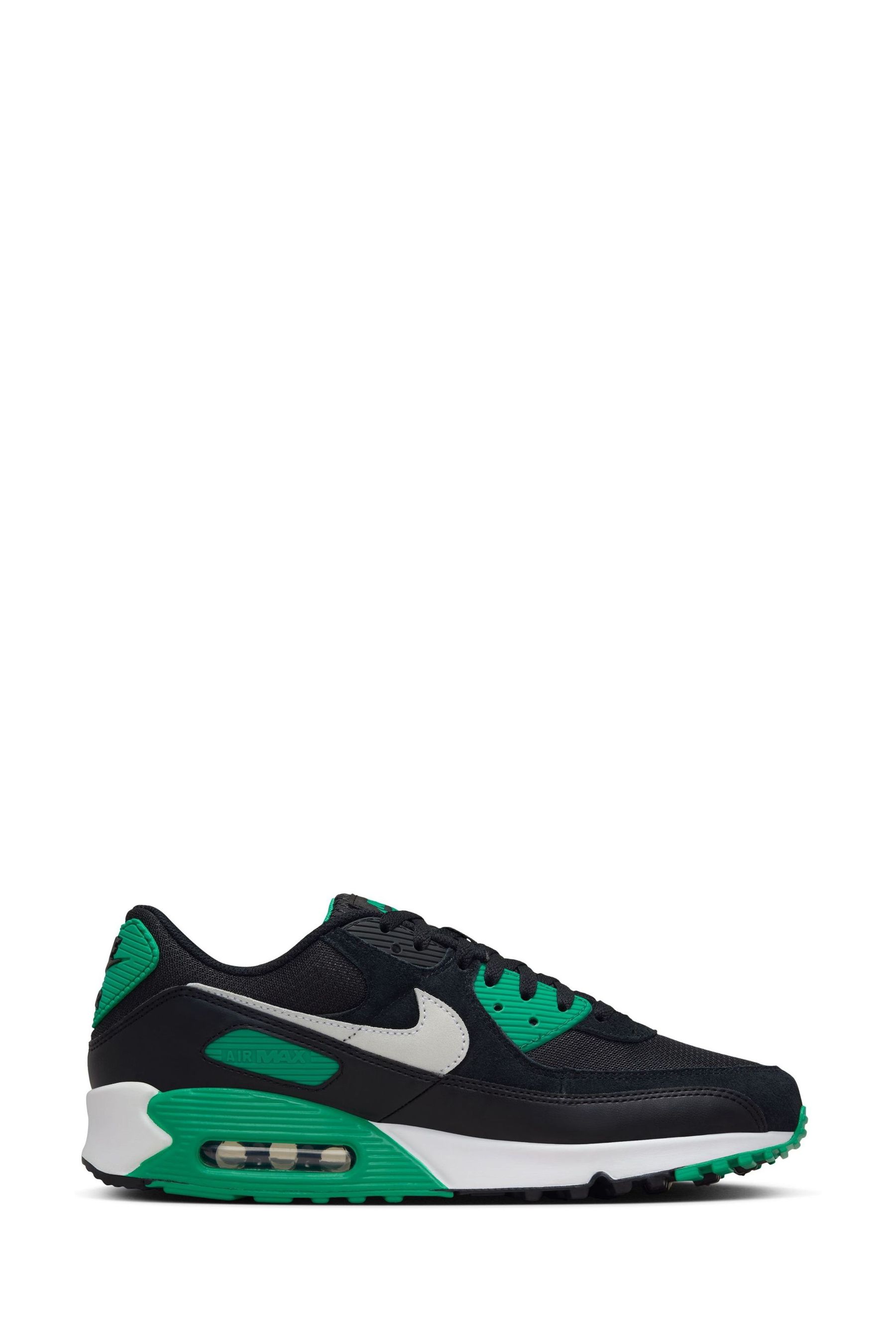 Nike air max 90 white and green trainers discount