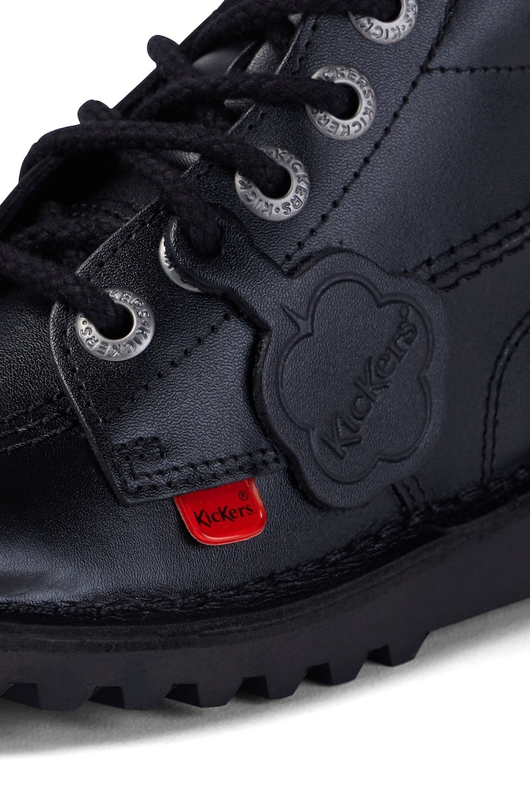 Kickers Black Junior Hi Zip Leather Shoes - Image 13 of 13