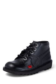 Kickers Black Junior Hi Zip Leather Shoes - Image 4 of 13