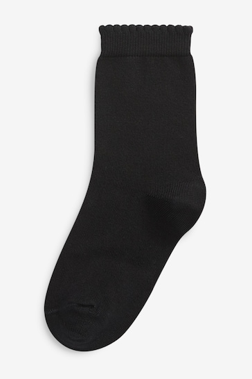 Black 5 Pack Cotton Rich School Ankle Socks
