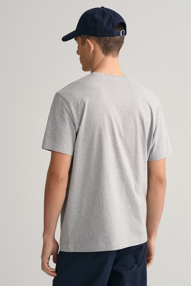 GANT Grey 100% Cotton Shield Logo T-Shirt - Image 2 of 5