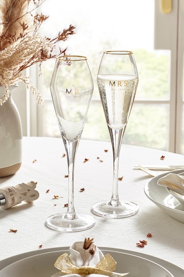 Gold Establsihed In Wedding Champagne Flutes