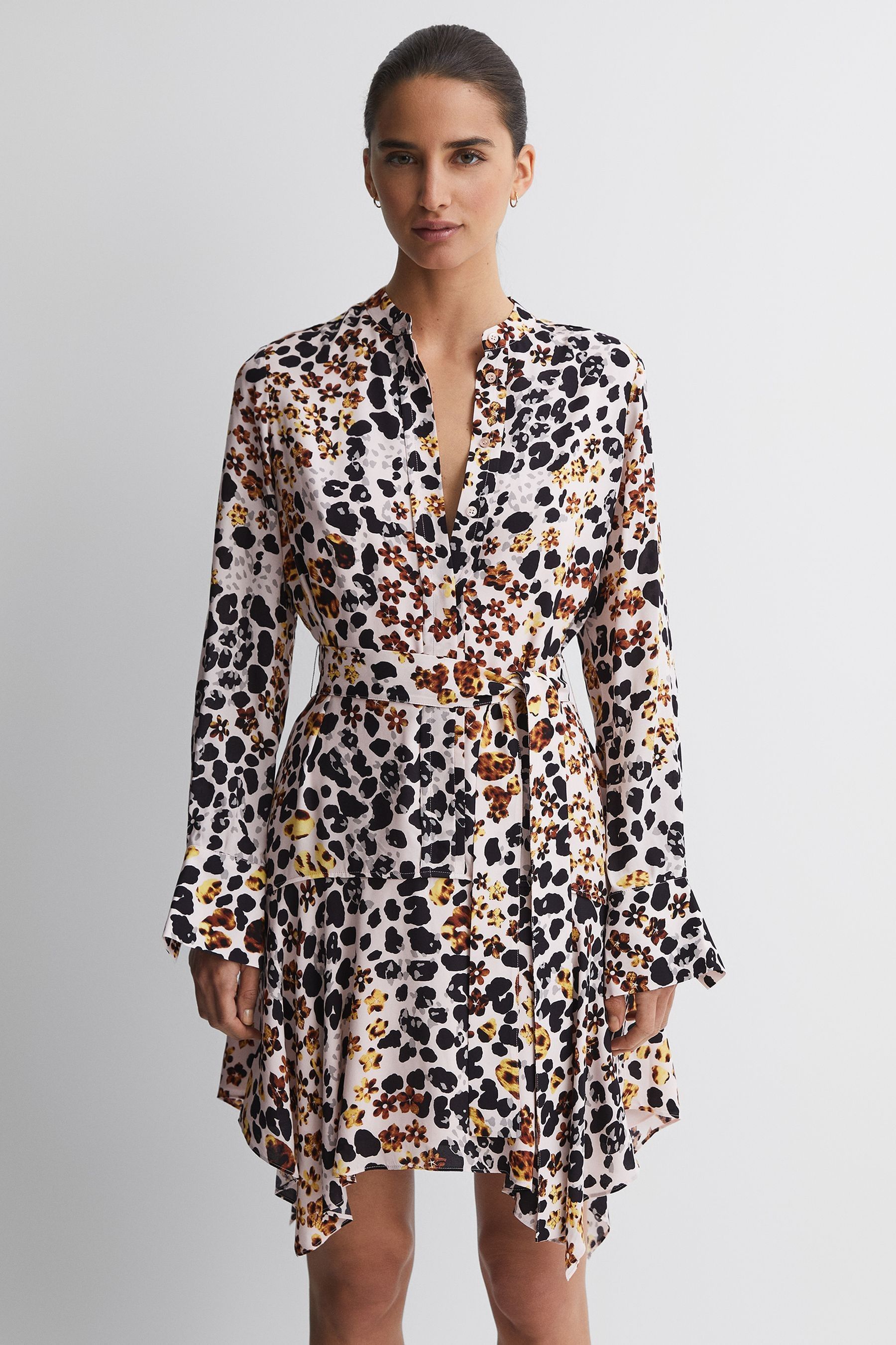 Reiss leopard print skirt top