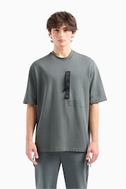 Armani Exchange Oversize Grey Utility Pocket T-Shirt - Image 1 of 5