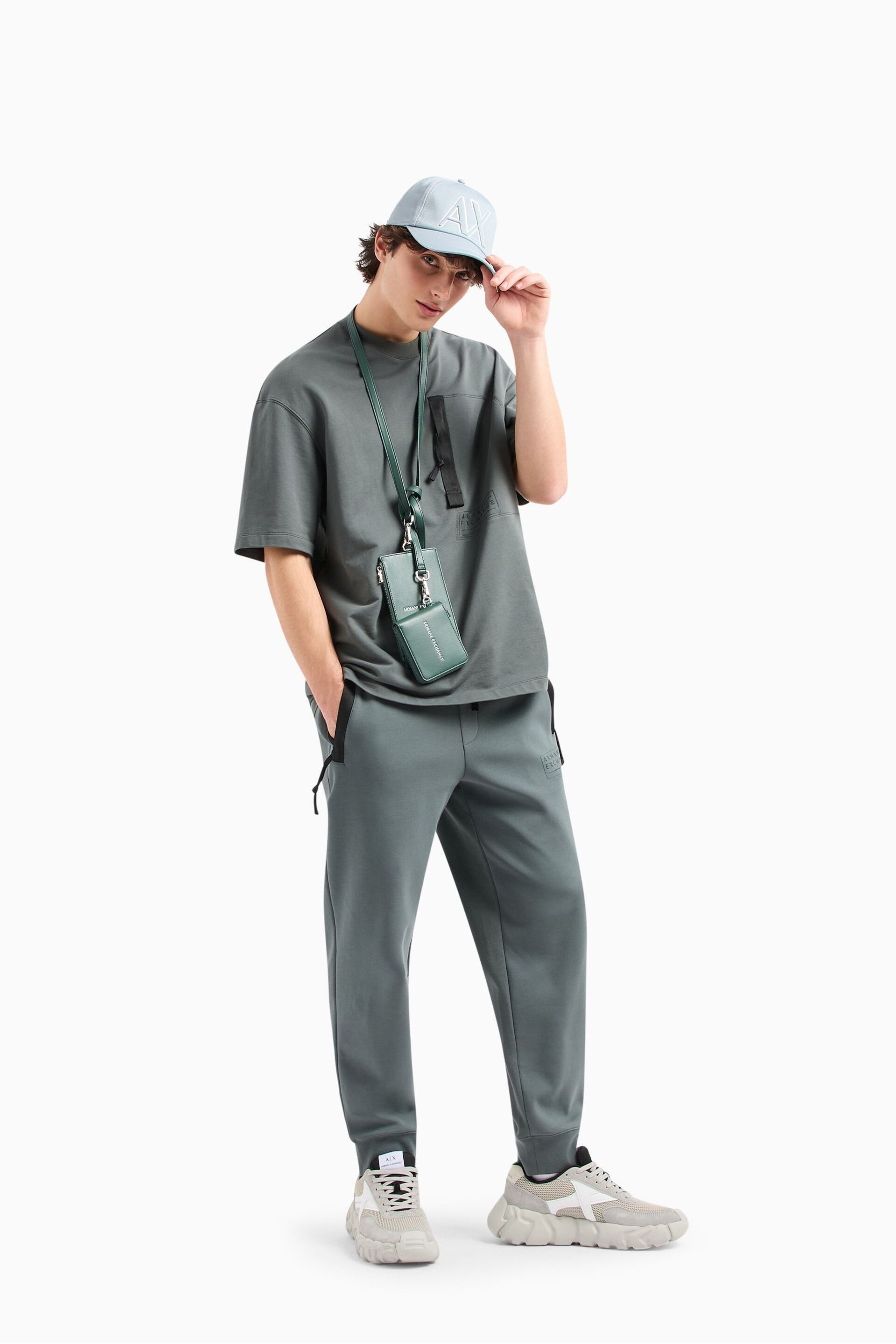 Armani Exchange Oversize Grey Utility Pocket T-Shirt - Image 3 of 5