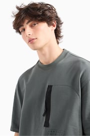 Armani Exchange Oversize Grey Utility Pocket T-Shirt - Image 4 of 5