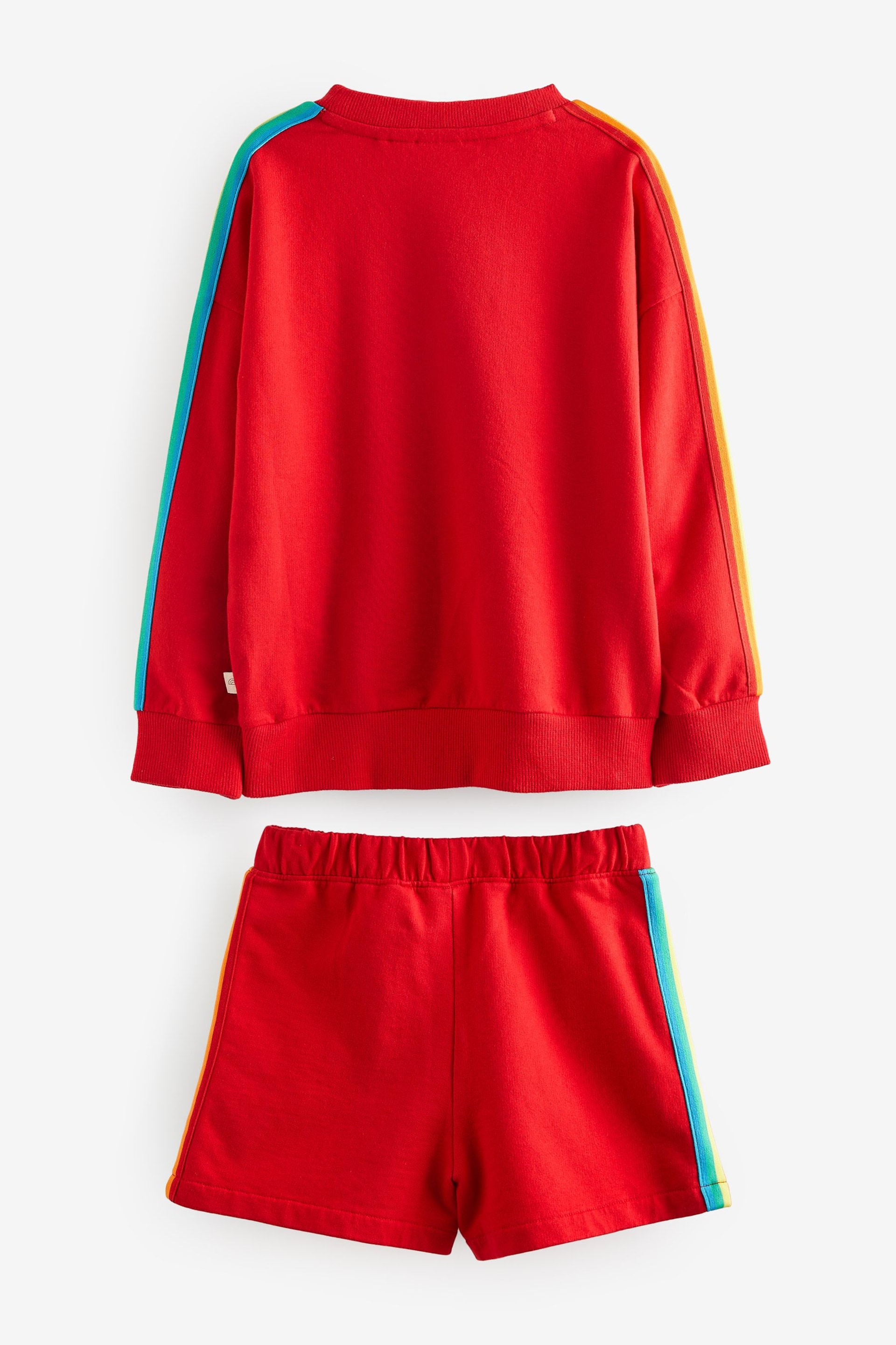Little Bird by Jools Oliver Red Rainbow Sweat Top and Short Set - Image 13 of 14