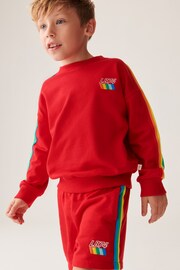 Little Bird by Jools Oliver Red Rainbow Sweat Top and Short Set - Image 7 of 14