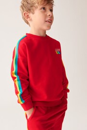 Little Bird by Jools Oliver Red Rainbow Sweat Top and Short Set - Image 8 of 14
