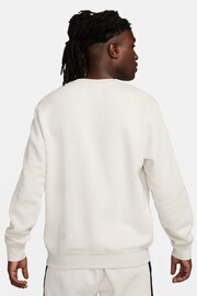 Nike Cream/Black Sportswear Colourblock Crew Sweatshirt - Image 2 of 6