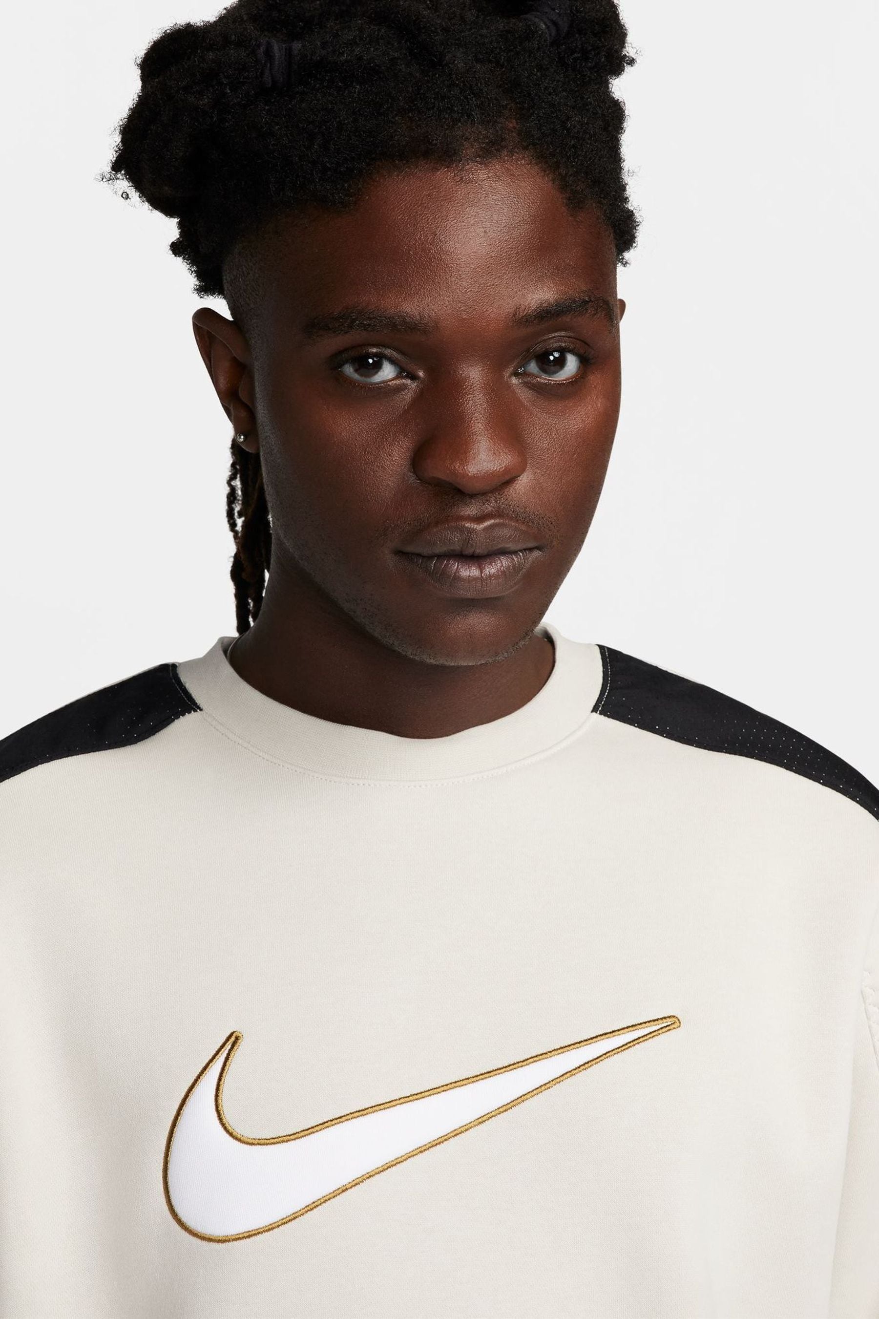 Buy Nike Cream Black Sportswear Colourblock Crew Sweatshirt from Next Ireland