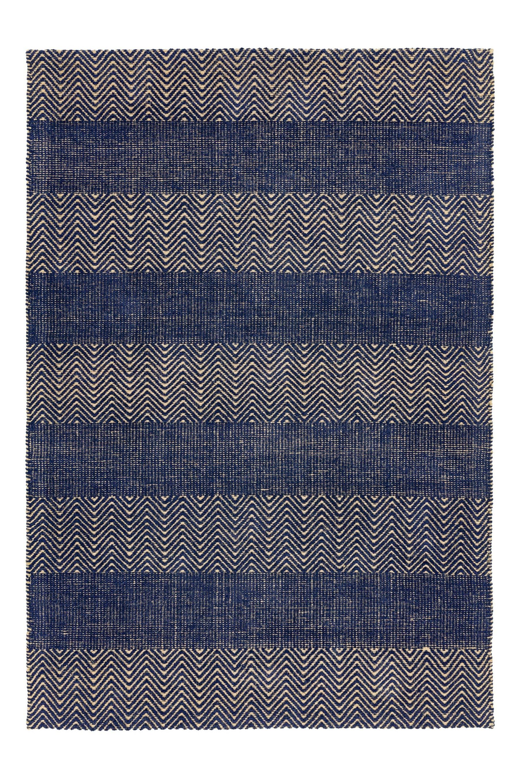 Buy Asiatic Rugs Navy Ives Jute And Chenille Rug from the Next UK