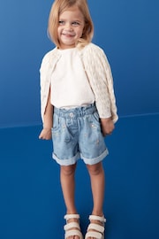 Denim Floral Embroidered Shorts (3mths-7yrs) - Image 1 of 7