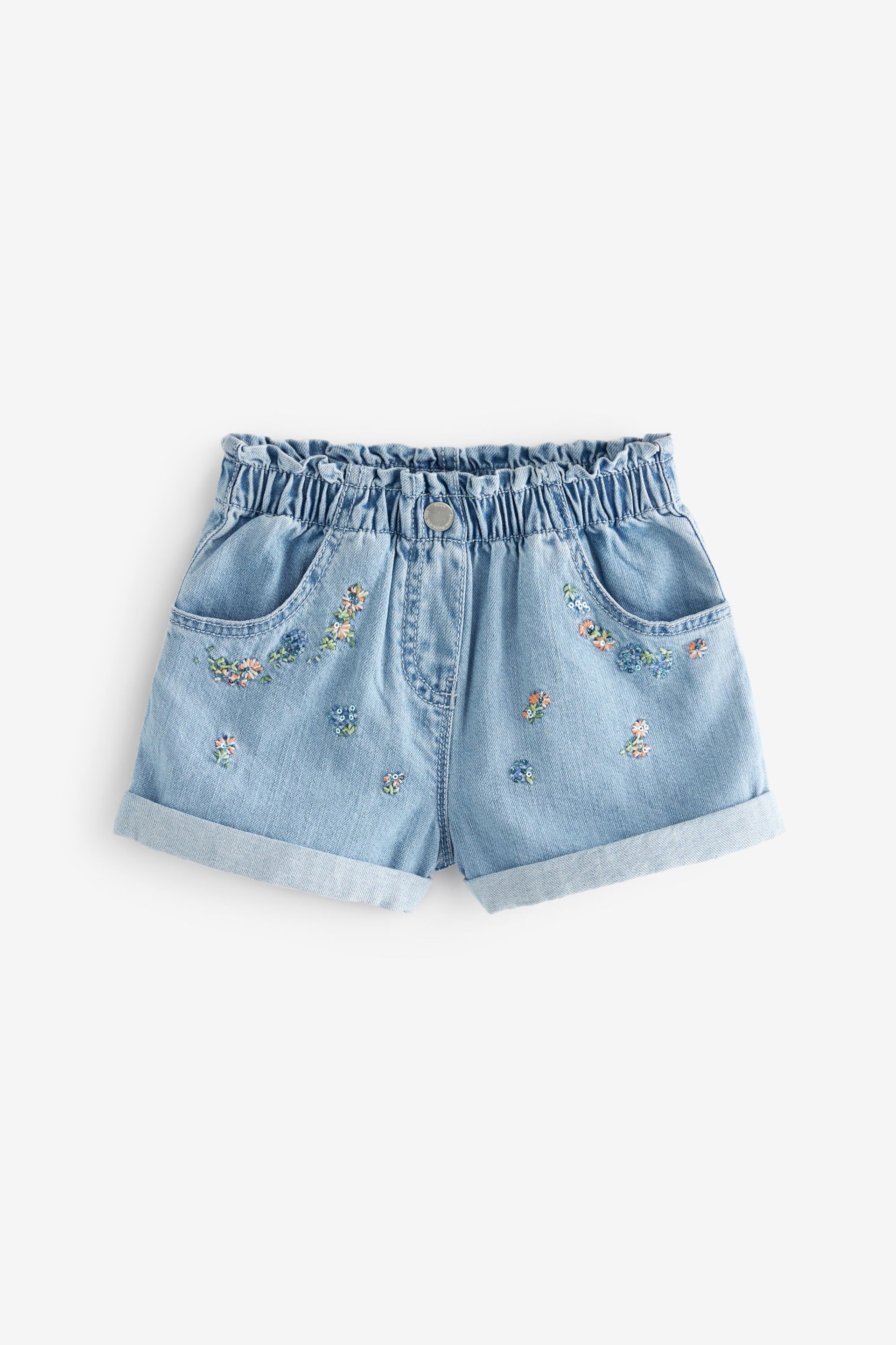 Denim Floral Embroidered Shorts (3mths-7yrs) - Image 5 of 7